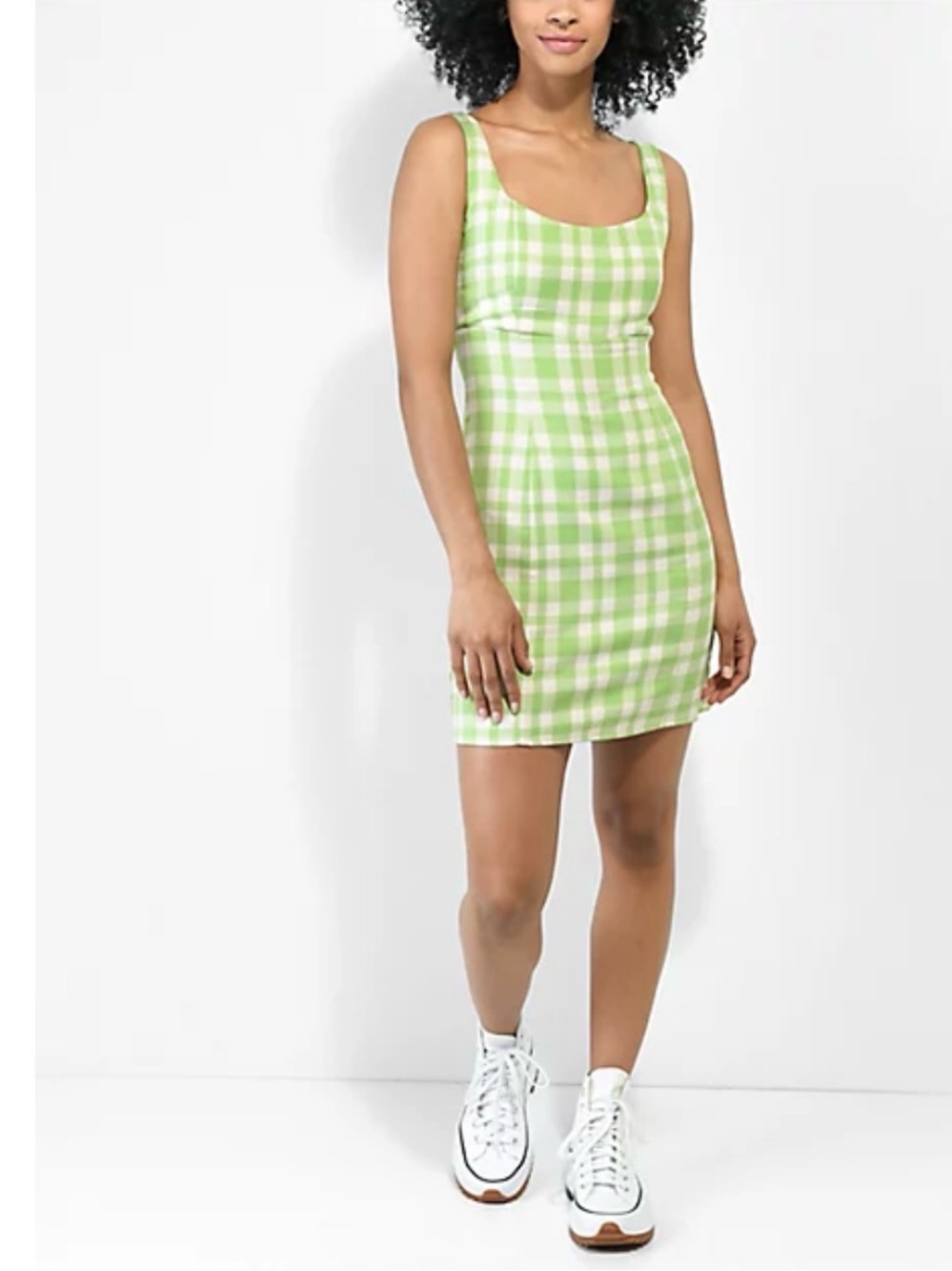 Zumiez Empyre Sasha Green Plaid Tank Dress - Picture 4 of 4